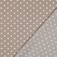 אריג כותנה נקודות לבן על רקע בז