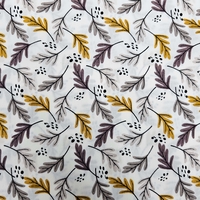 אריג כותנה דפוס עלעלים גווני אזוב