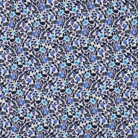 פרנץ טרי דפוס פרחים עדינים כחלחלים דיגיטלי על רקע אופוייט