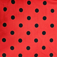 טריקו כותנה דפוס נקודות על רקע אדום