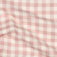 אריג פלנל משבצות ורוד לבן