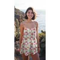 אריג כותנה דפוס פרחים דיגיטלי גווני אדום דגם שיר