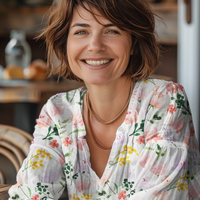 אריג דאבל טטרה דפוס פרחים מוציירים רקע לבן