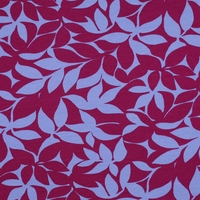 בד פוטר דפוס עלים דיגיטלי בגווני סגול