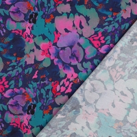 אריג כותנה סטן דפוס פרחים דיגיטלי בצבעים עמוקים נרידה הנסן