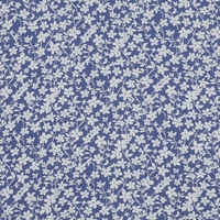 אריג ויסקוזה דפוס פרחים קטנים על רקע כחול גינס דגם חן