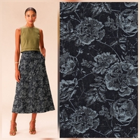 אריג גינס גקארד דוגמת פרחים