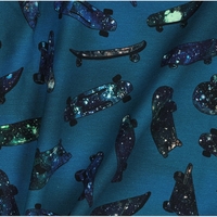 טריקו כותנה דפוס סקטים דיגיטלי רקע כחול