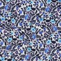 פרנץ טרי דפוס פרחים עדינים כחלחלים דיגיטלי על רקע אופוייט