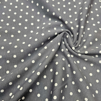 טריקו כותנה דפוס נקודות על רקע אפור בינוני