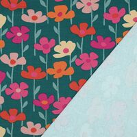 פרנץ טרי דפוס פרחים רעננים על רקע ירוק