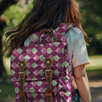 אריג כותנה עמיד במים דפוס אבסטרקטי גווני פטרול ומנטה