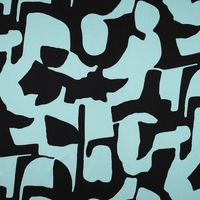 אריג ויסקוזה לייקרה דפוס אמורפי גווני מנטה שחור