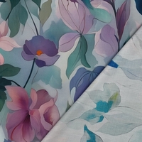 אריג ויסקוזה דפוס פריחת הלבנדר והתכלת