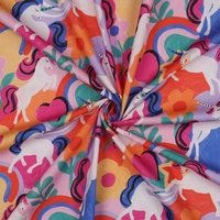 אריג כותנה דפוס דיגיטלי חדי קרן צבעוניים