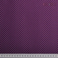 אריג כותנה סגול נקודות סיכה לבן