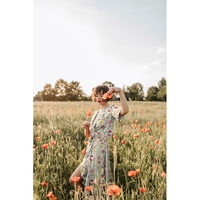 אריג ויסקוזה דפוס פרחי בר פסטלים