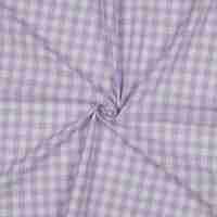 אריג כותנה דפוס משבצות לילך לבן