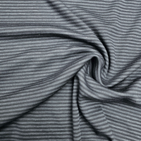 טריקו פולי ויסקוזה פסים דקים כחול שחור