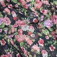 2 מטר רזיל פרחוני על רקע שחור