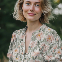 אריג דאבל טטרה דפוס פרחים פראים