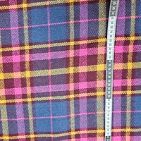 אריג צמר משובץ גווני בורדו כחול