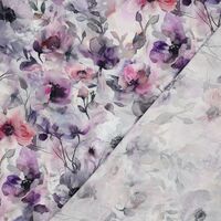 אריג ויסקוזה ECOVERO דפוס פרחים דיגיטלי גווני סגול מעושן