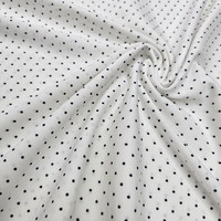 טריקו כותנה דפוס נקודות סיכה נייבי על רקע לבן