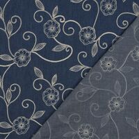 אריג גינס רקמת פרחים