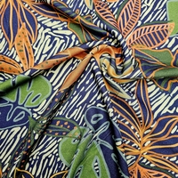 אריג ויסקוזה דפוס עלים טרופיים