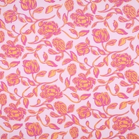 אריג ויסקוזה דפוס בוהו בגווני ורוד ותפוז