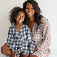 אריג פלנל משבצות ורוד לבן