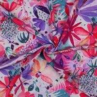 אריג ויסקוזה ECOVERO דפוס פרחים סוריאליסטי גווני ורוד נרידה הנסן