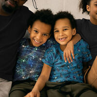 טריקו כותנה דפוס סקטים דיגיטלי רקע כחול