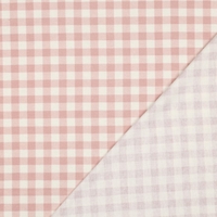 אריג פלנל משבצות ורוד לבן