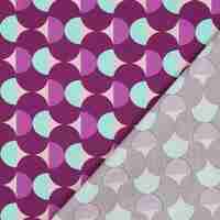 אריג כותנה עמיד במים דפוס אבסטרקטי גווני סגול ומנטה