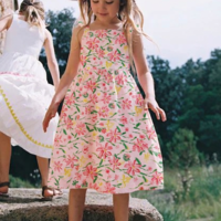 אריג כותנה דפוס גן פורח בורוד