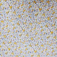 אריג כותנה פרחים קטנים בגווני צהוב דגם שרון