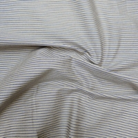 אריג דריל כותנה פסים דקים בז לבן שחור