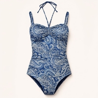 לייקרה דפוס בנדנה על רקע כחול