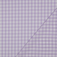 אריג כותנה דפוס משבצות לילך לבן