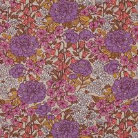 טריקו כותנה דפוס חגיגת הפרחים על רקע בז