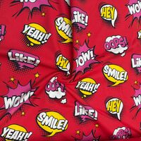 בד פוטר דפוס קומיקס על רקע אדום