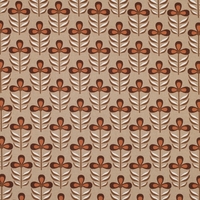 אריג קנבס דפוס פרחים בסגנון רטרו על רקע חול