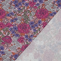 טריקו כותנה דפוס חגיגת הפרחים על רקע ורוד