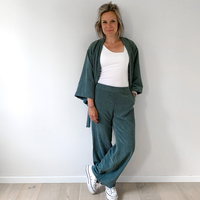 אריג קורדרוי באבלס צבע ירוק זית