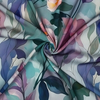 אריג ויסקוזה דפוס פריחת הלבנדר והתכלת