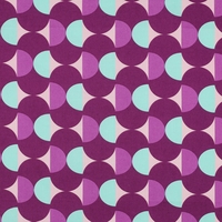 אריג כותנה עמיד במים דפוס אבסטרקטי גווני סגול ומנטה