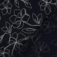 אריג פשתן רקום צבע כחול כהה