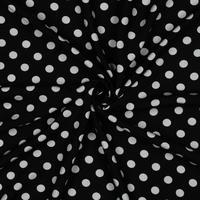 אריג ויסקוזה דפוס נקודות על רקע שחור